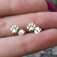 Paw Earrings- Dog Studs, Dog Jewelry, Pet Lover Gift, Puppy Earring-Silver Stud Earrings