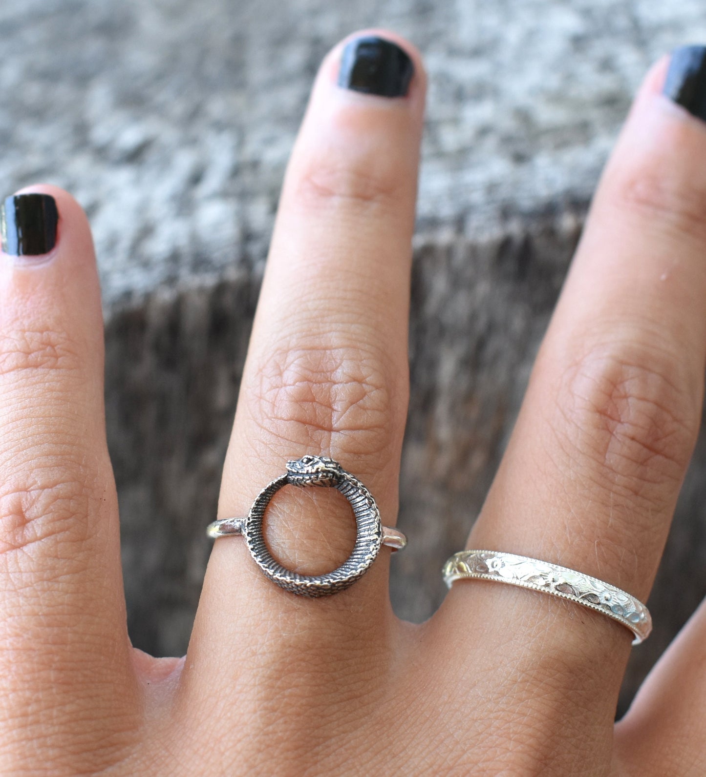 Ouroboros Ring- Snake Ring, Silver Snake Ring, Ouroboros Jewelry, Serpent Ring-Aes Sedai