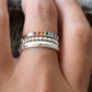 Rainbow Ring- Chakra Ring, Seven Chakras, Crystal Ring-Silver Crystal Ring