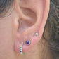 Rainbow Huggie Hoops- Rainbow Earrings, Silver Earrings, Hoop Earrings