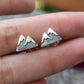 Mountain Earrings- Mountain Studs, Snow Capped Mountain- Silver Mountain Studs