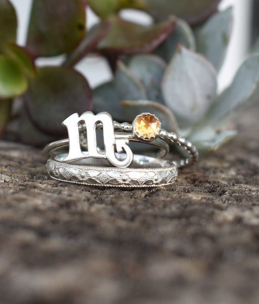 Scorpio Rings- November Birthstone Ring, Zodiac Ring, October ring
