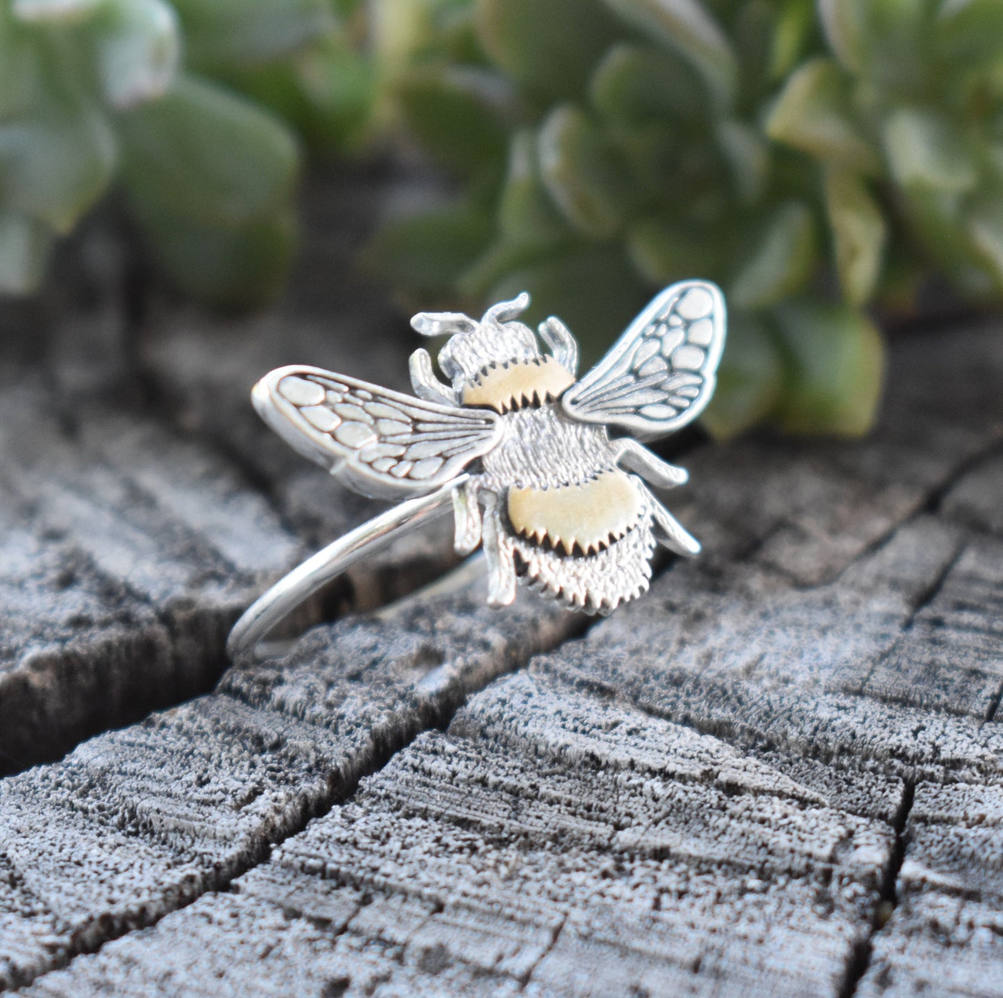 Bee Ring- Gold Bee Ring, Silver Bee Ring, Bumblebee-Bee Lovers- Sterling Silver