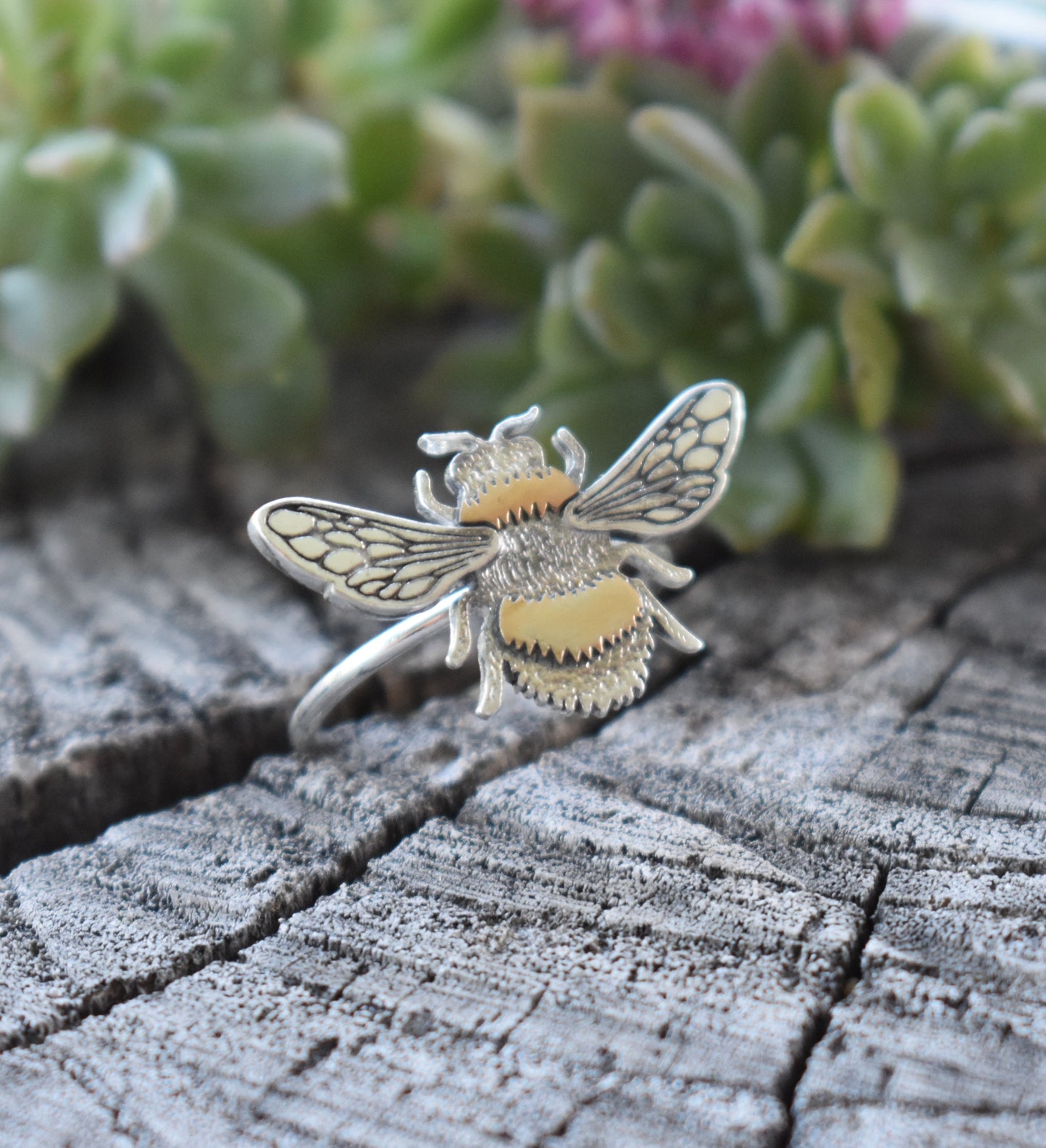 Bee Ring- Gold Bee Ring, Silver Bee Ring, Bumblebee-Bee Lovers- Sterling Silver