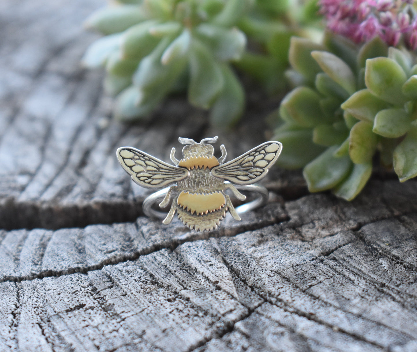 Bee Ring- Gold Bee Ring, Silver Bee Ring, Bumblebee-Bee Lovers- Sterling Silver