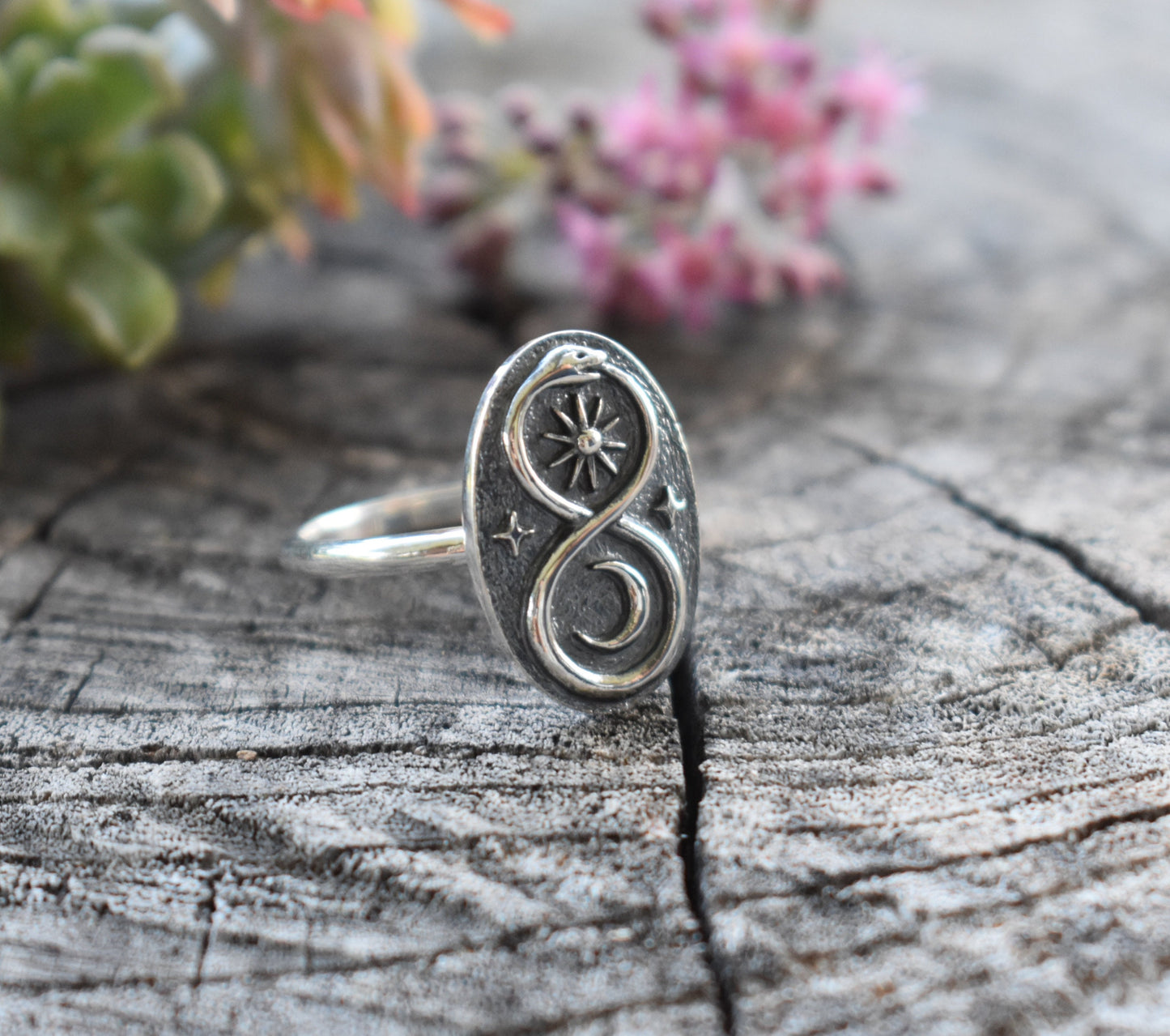 Infinity Snake Ring- Ouroboros Ring, Silver Snake Ring, Infinity Ring-Sterling Silver