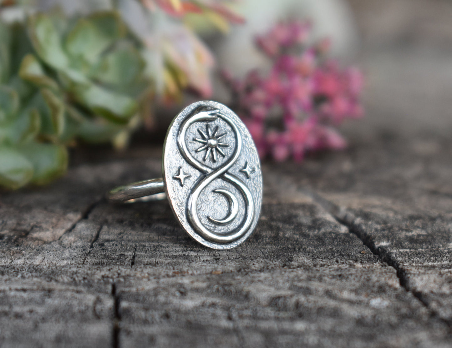 Infinity Snake Ring- Ouroboros Ring, Silver Snake Ring, Infinity Ring-Sterling Silver