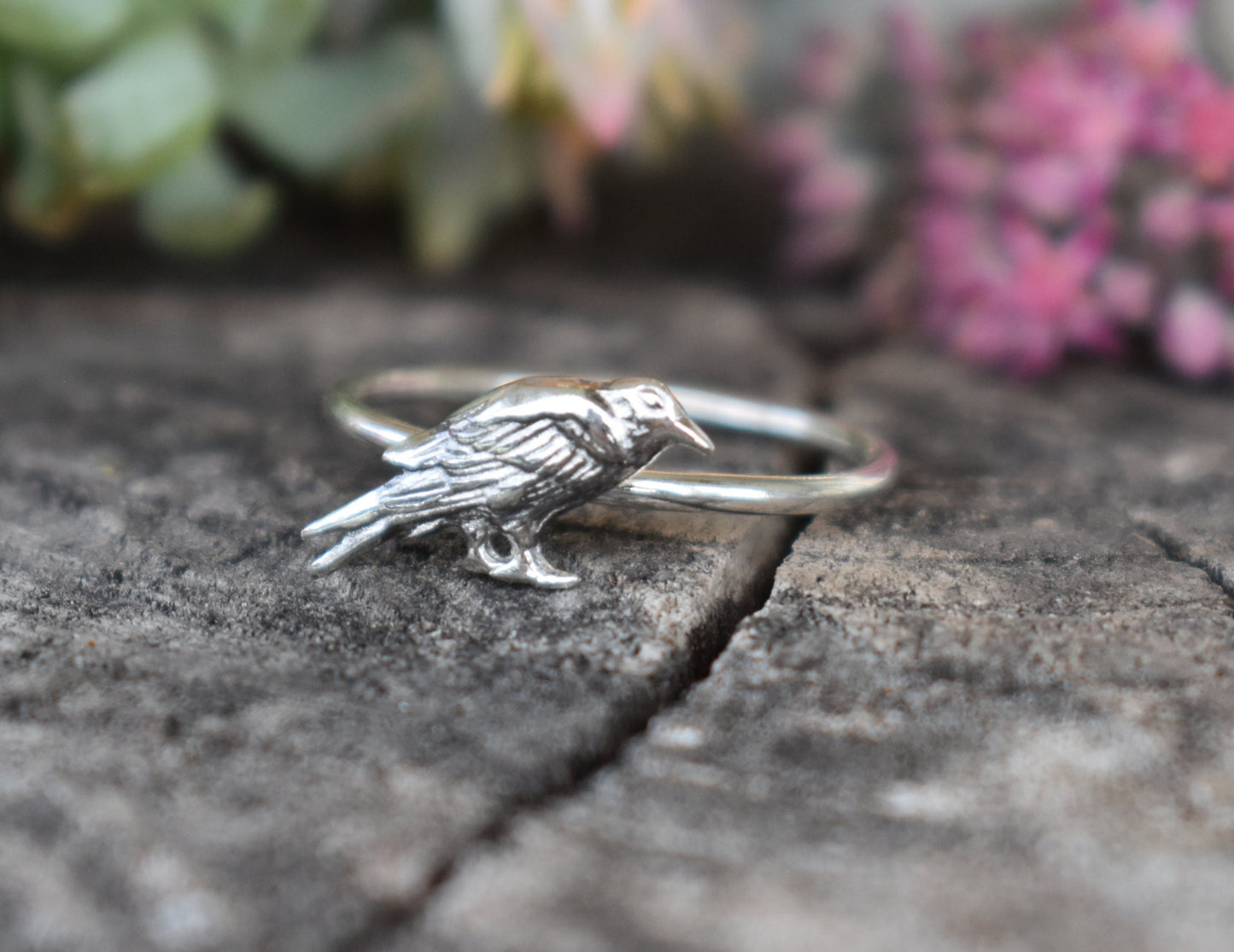 Raven Ring- Bird Ring, Witch Ring, Bird Familiar, Nevermore- Silver Raven Ring