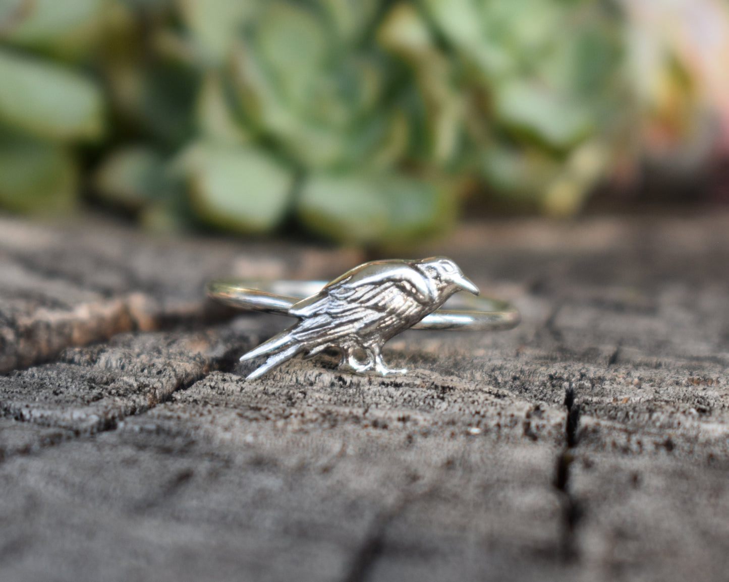 Raven Ring- Bird Ring, Witch Ring, Bird Familiar, Nevermore- Silver Raven Ring