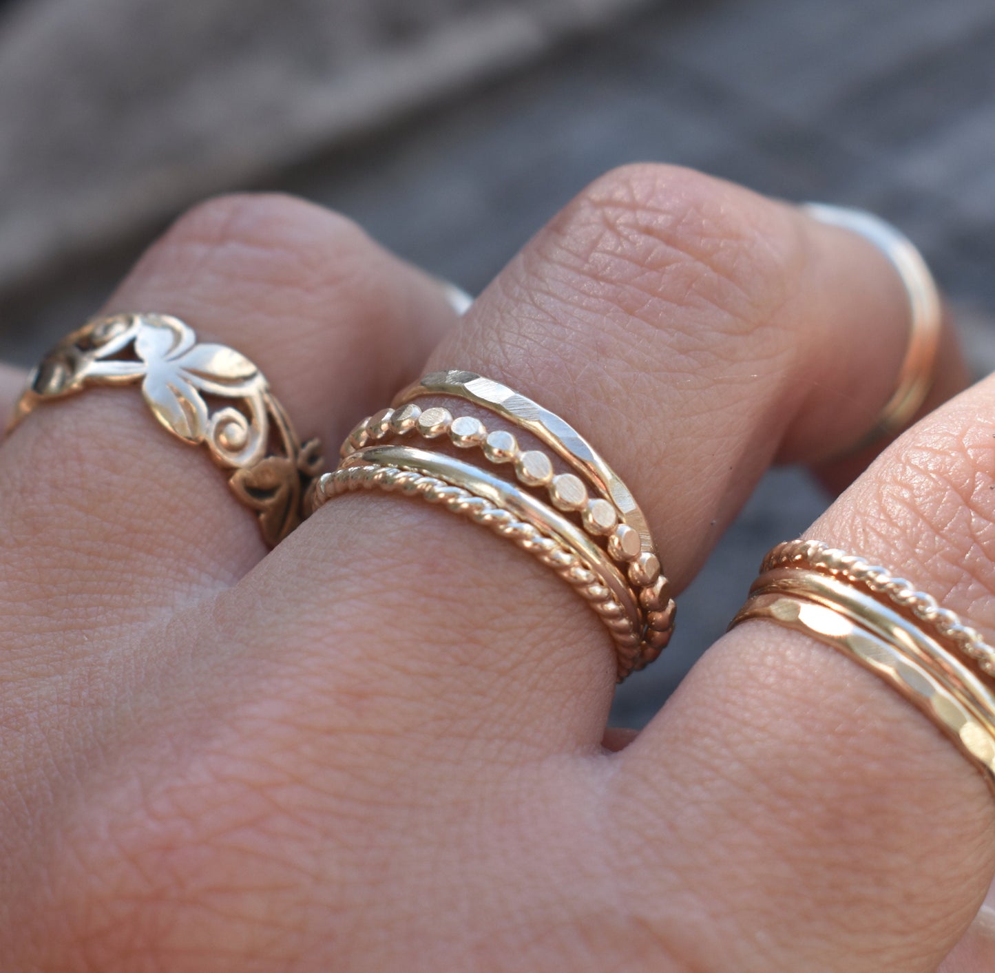 Gold Stacking Rings-14k Goldfill