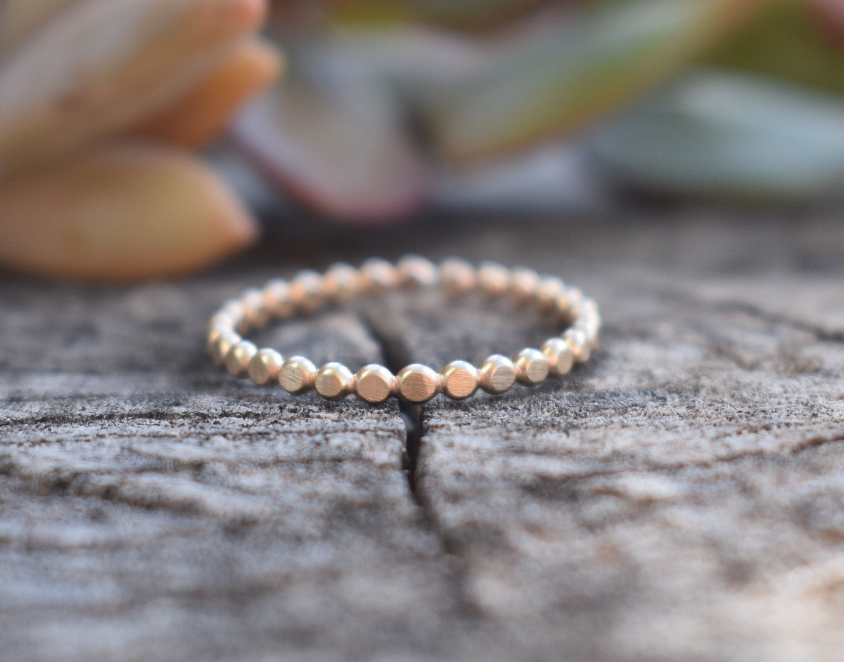 Gold Bead Ring- Gold Stacking Ring, Gold Rings, Gold jewelry
