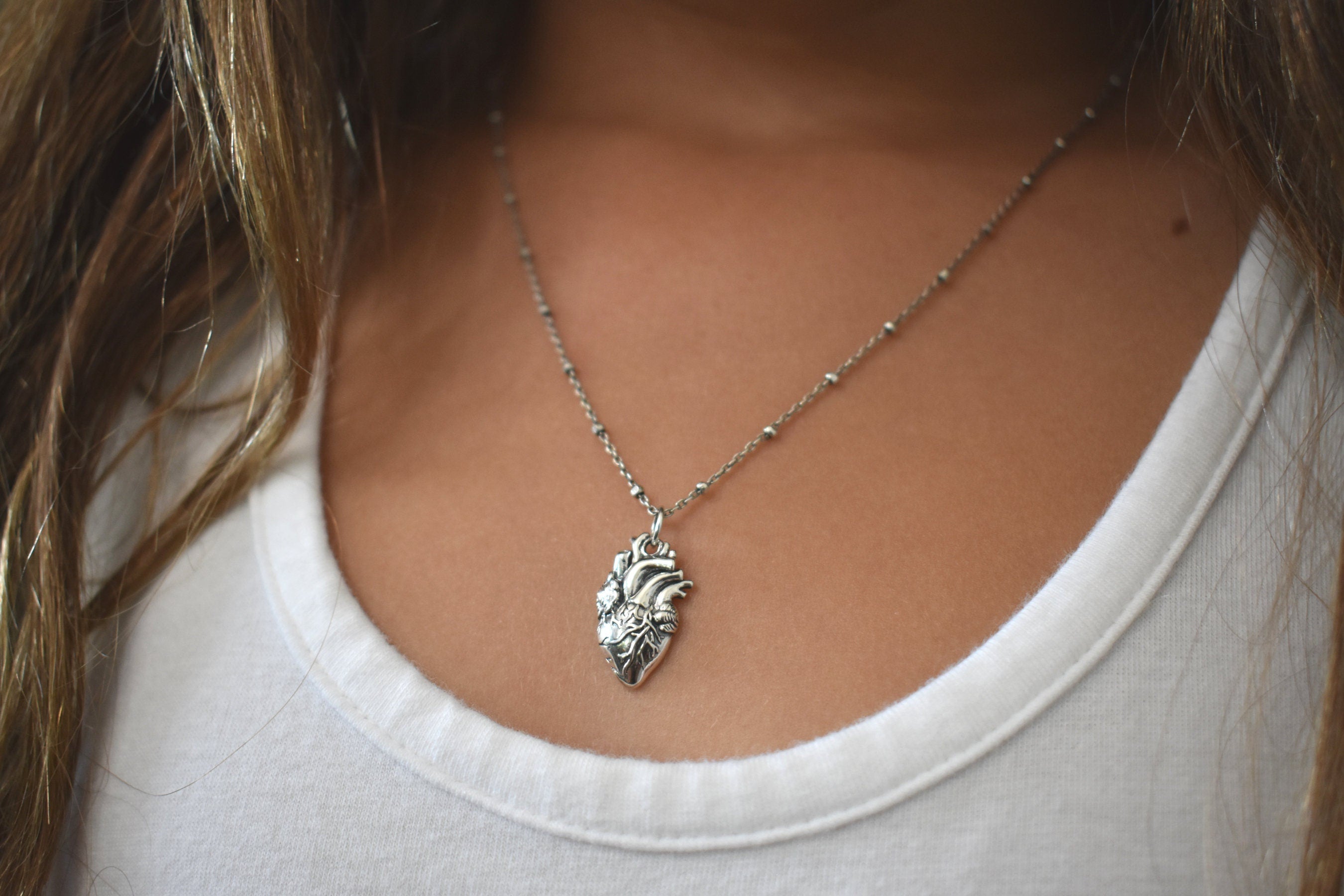 Realistic clearance heart necklace