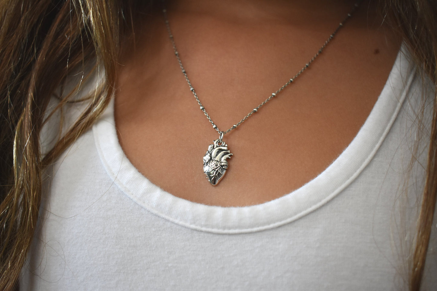 Anatomical Heart Necklace- Heart Necklace, Realistic Heart, Human Heart