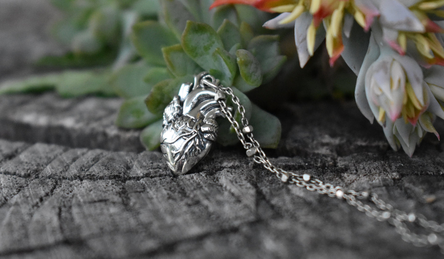 Anatomical Heart Necklace- Heart Necklace, Realistic Heart, Human Heart