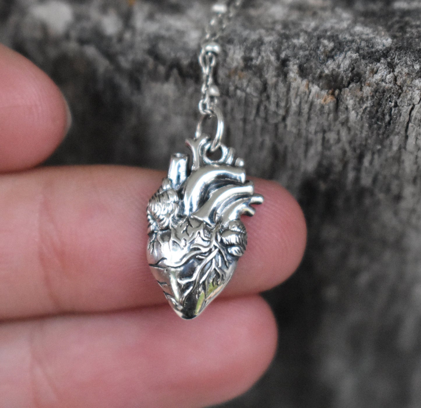 Anatomical Heart Necklace- Heart Necklace, Realistic Heart, Human Heart