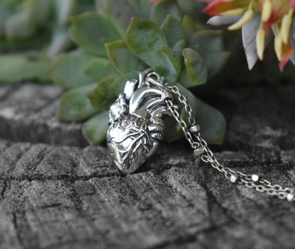 Anatomical Heart Necklace- Heart Necklace, Realistic Heart, Human Heart