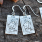 Tarot earrings- Tarot Card, Silver Tarot, Tarot Deck, Major Arcana, Dangle Earrings