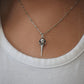 Bird Skull Necklace- Silver Necklace, Hummingbird Skull, Skull Jewelry