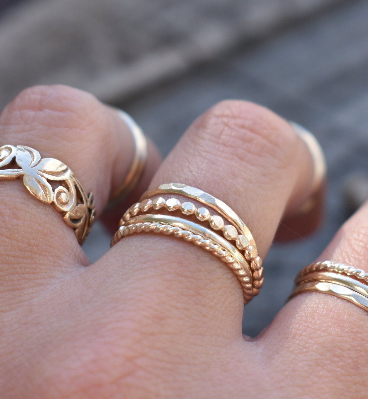 Gold Stacking Rings-14k Goldfill