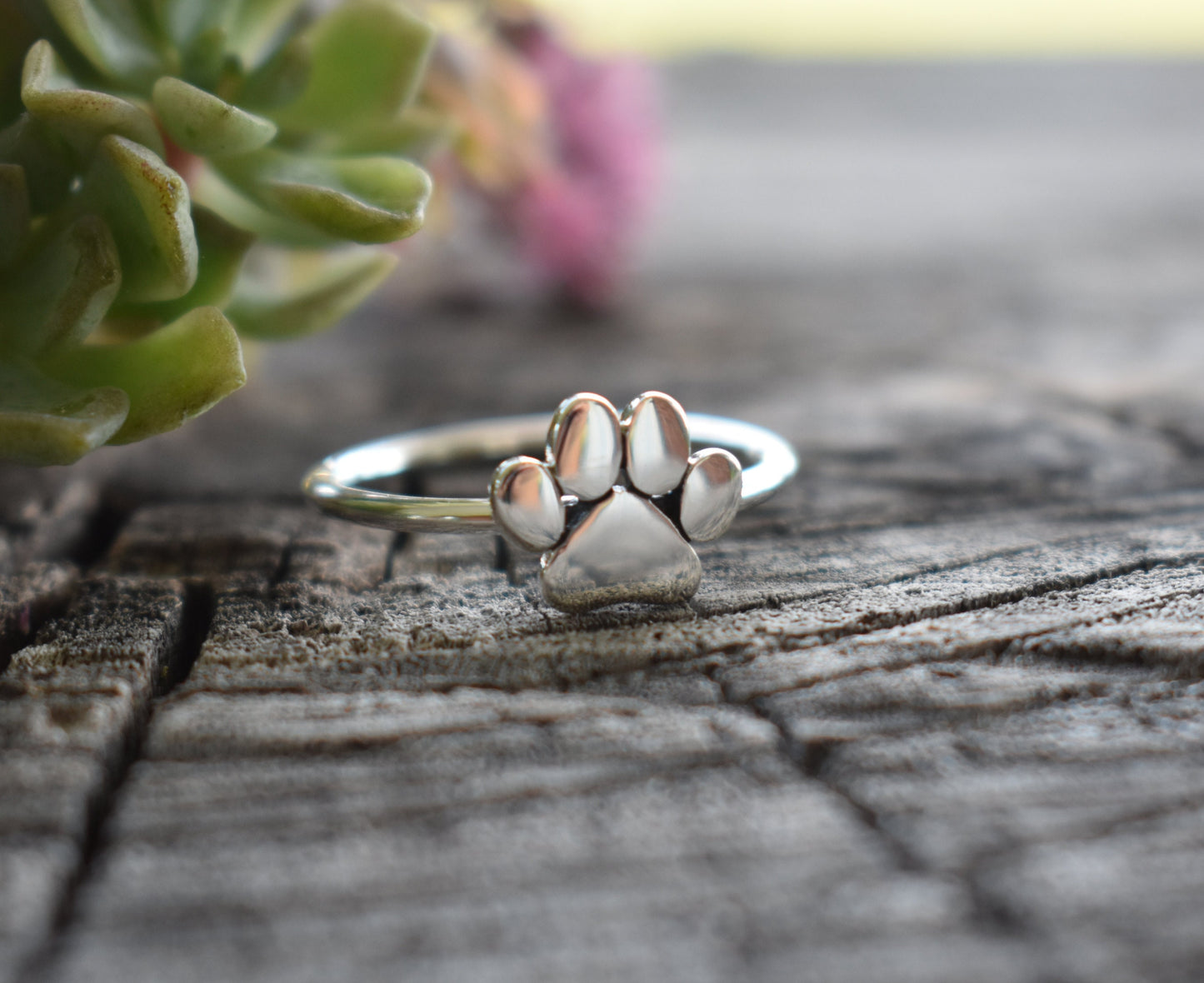 Paw Ring- Dog Paw Ring, Silver Pet Ring- Dog Lovers, Cat Lovers