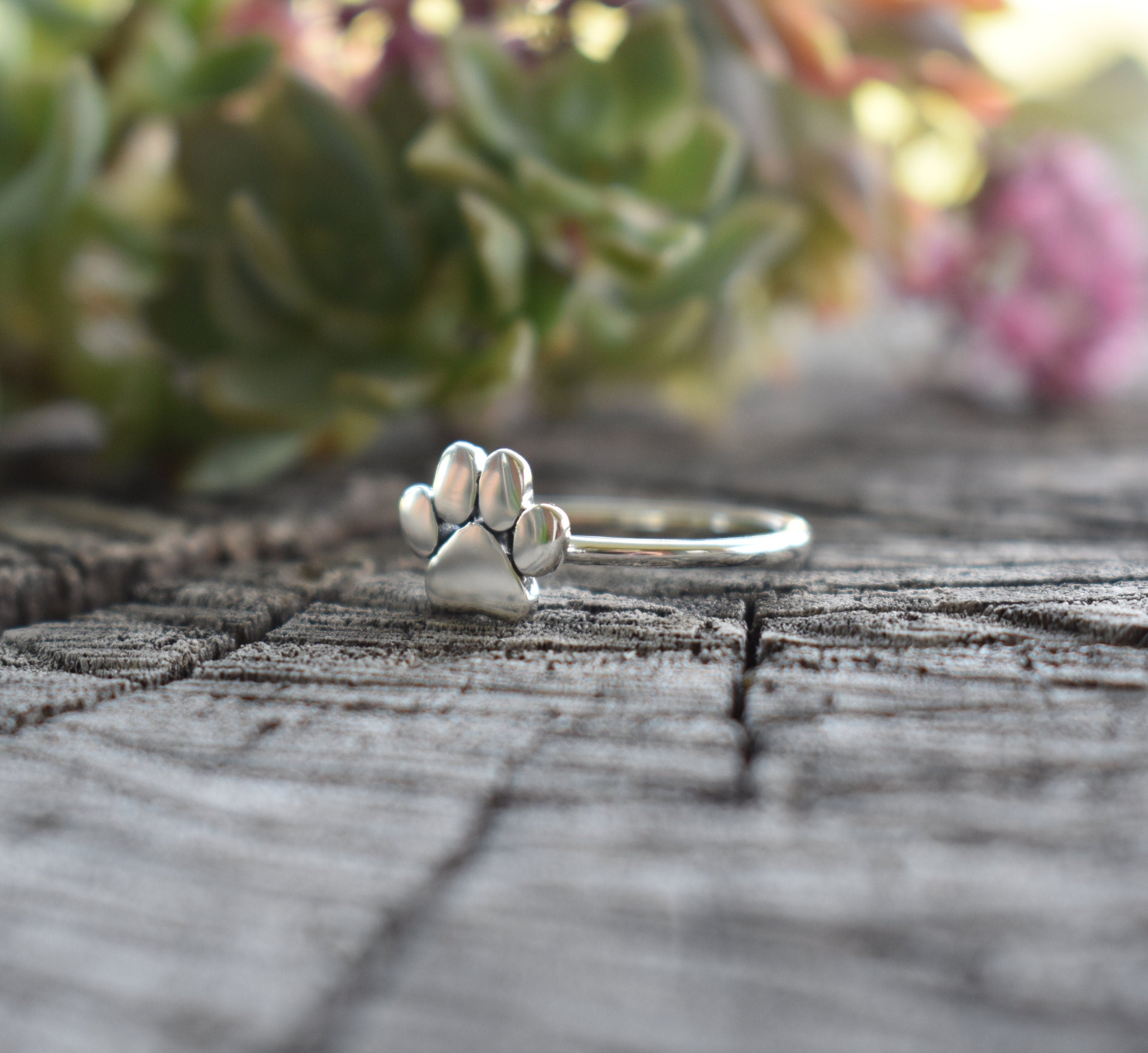 Mini Paw Print Ring With Heart in Sterling Silver, Animal Paw Print Ring  Dogs Paw Print Ring for Dog Lovers, New Puppy Memorial Gift. - Etsy