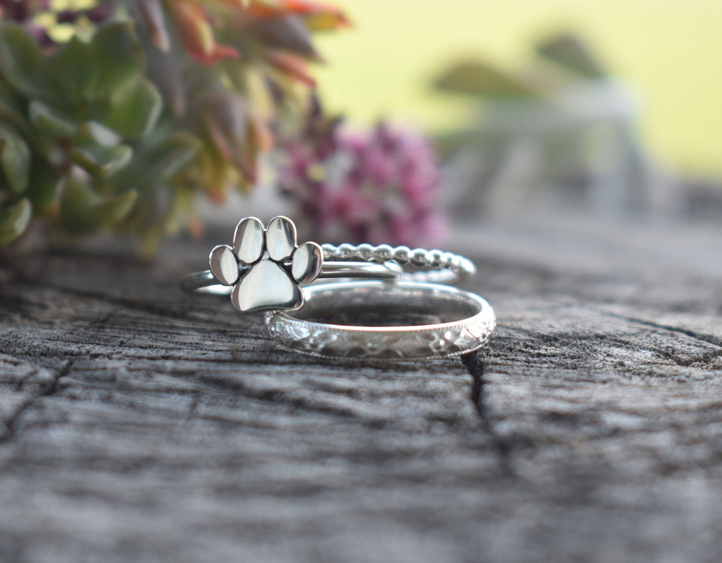 Paw Ring- Dog Paw Ring, Silver Pet Ring- Dog Lovers, Cat Lovers