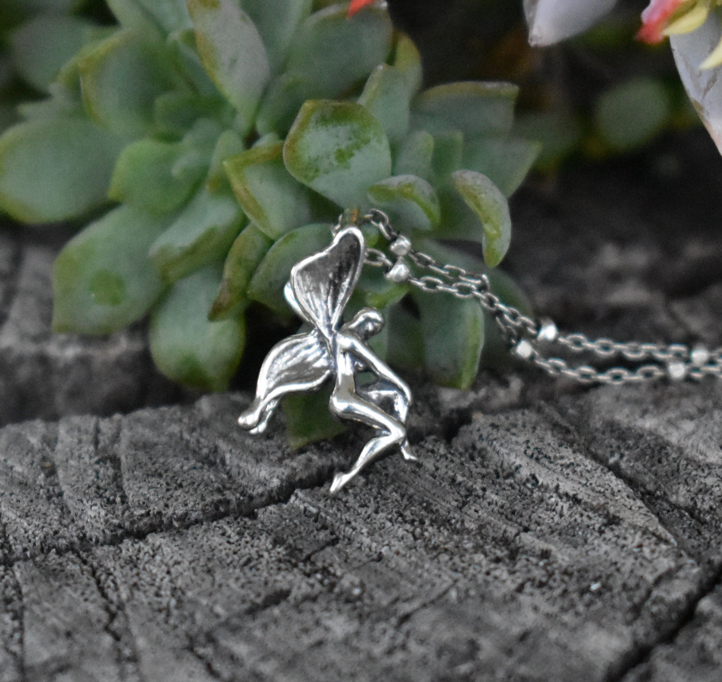 Fairy Necklace- Forest Fairy, Forest Necklace, Fairy Jewelry- Sterling Silver Necklace
