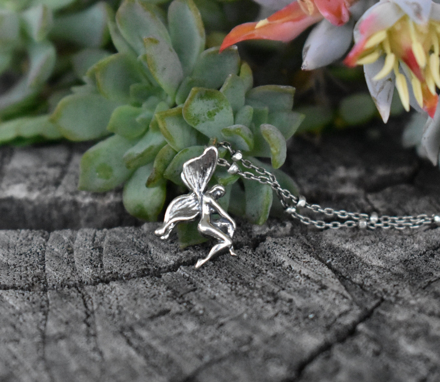 Fairy Necklace- Forest Fairy, Forest Necklace, Fairy Jewelry- Sterling Silver Necklace