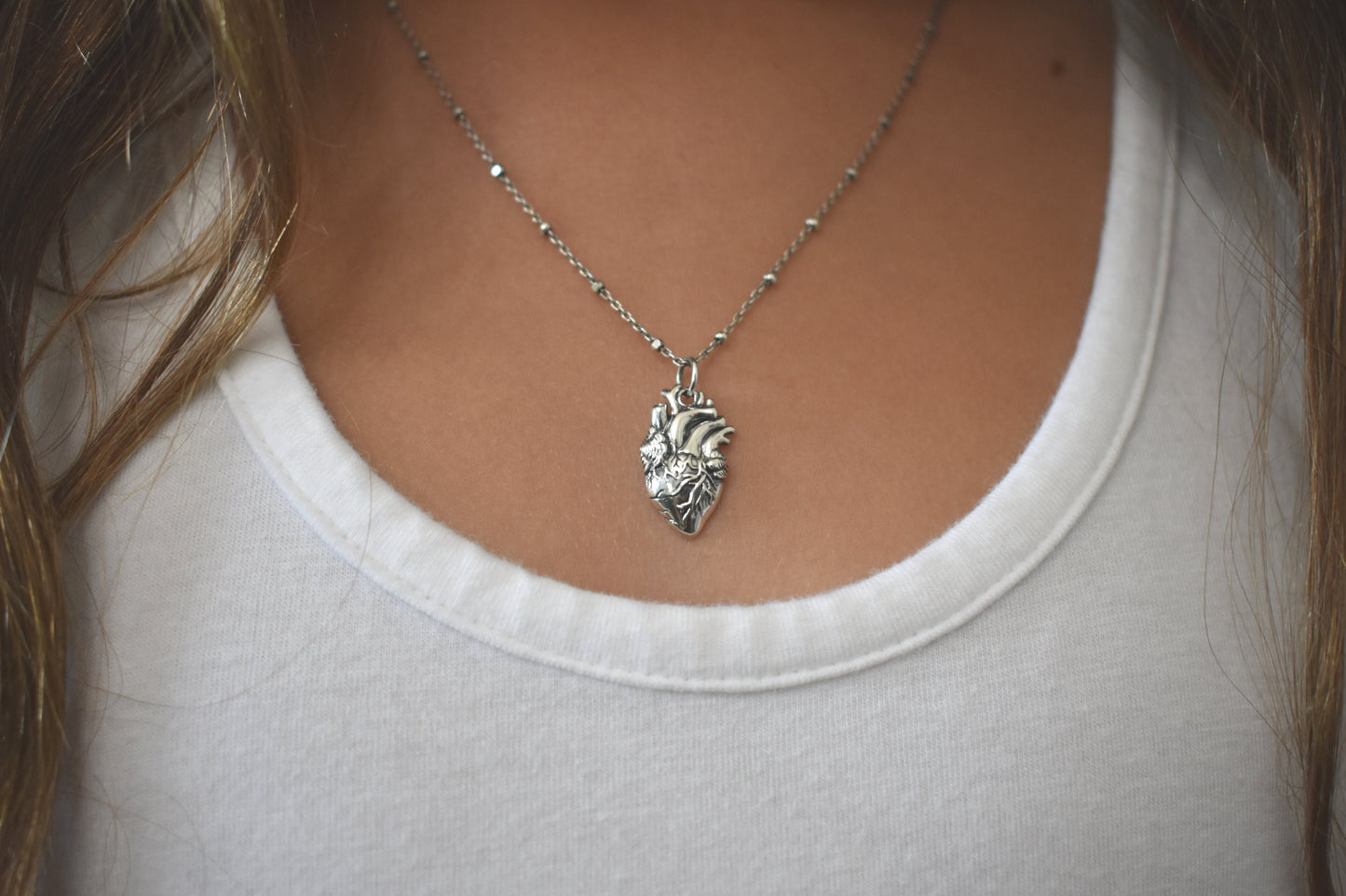 Anatomical Heart Necklace- Heart Necklace, Realistic Heart, Human Heart