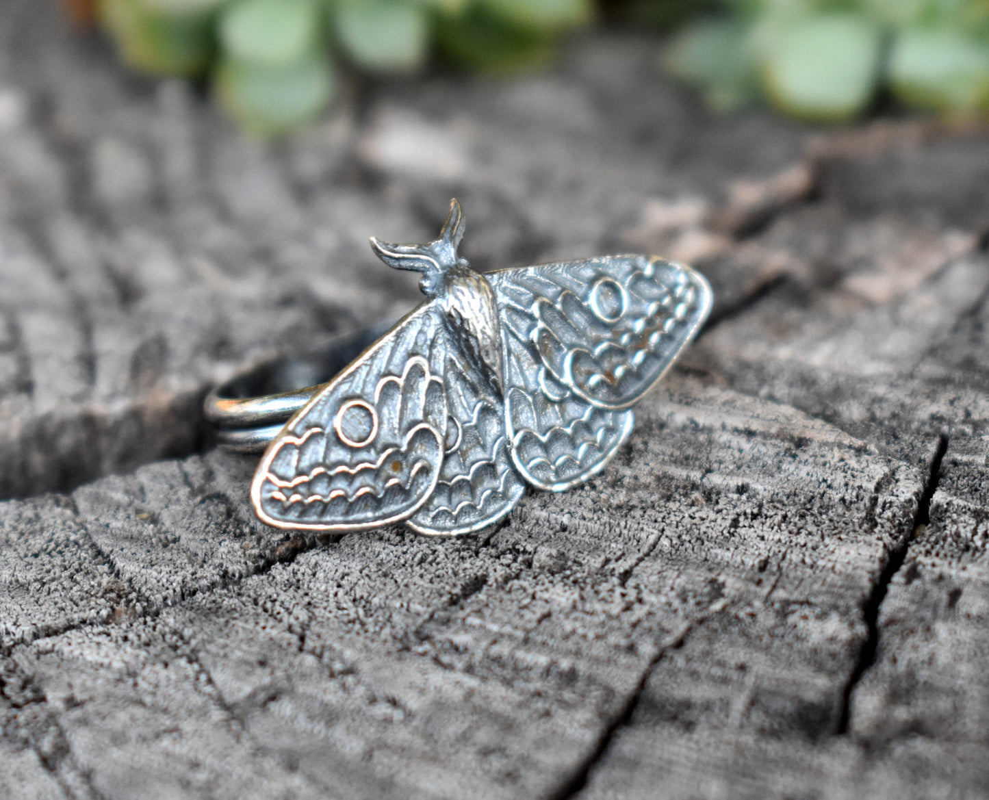Moth Ring- Silver Moth Ring, Butterfly Ring, Gothic Ring-Statement Ring