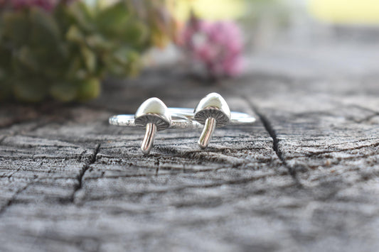 Mushroom Ring- Sterling Silver Mushroom Ring, Silver rings, Hedgewitch