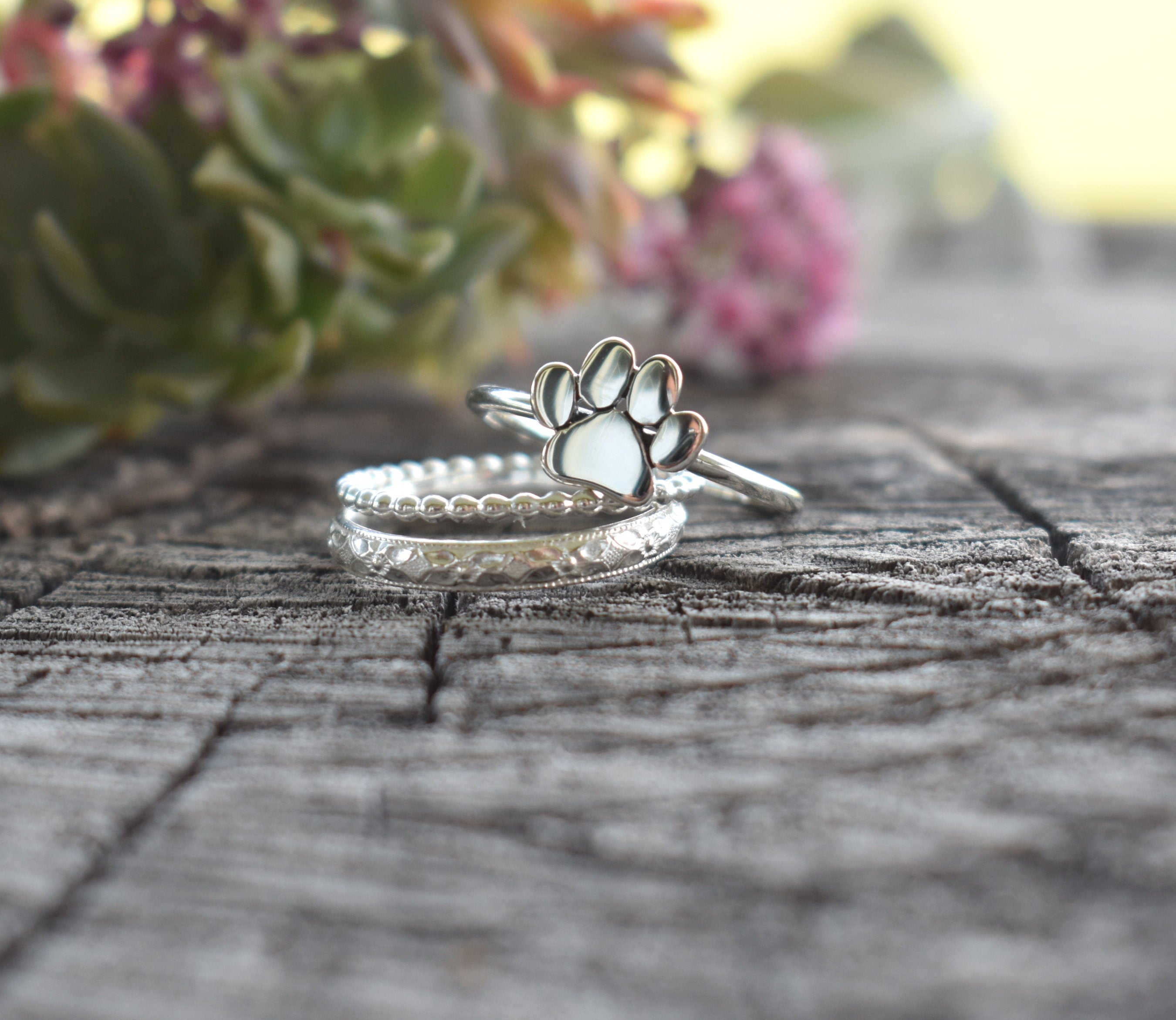 Open Heart Open Dog Paw Ring Sterling Silver - Lisa Welch Designs