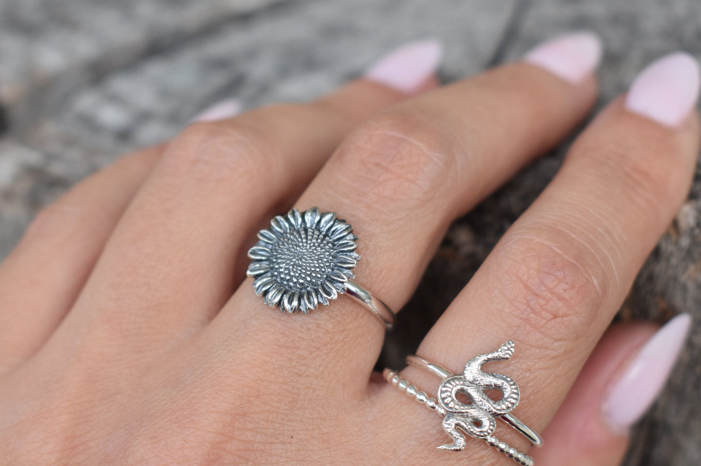 Sunflower Ring- Sunflower Jewelry, Bohemian Sunflower, Flower Child Ring