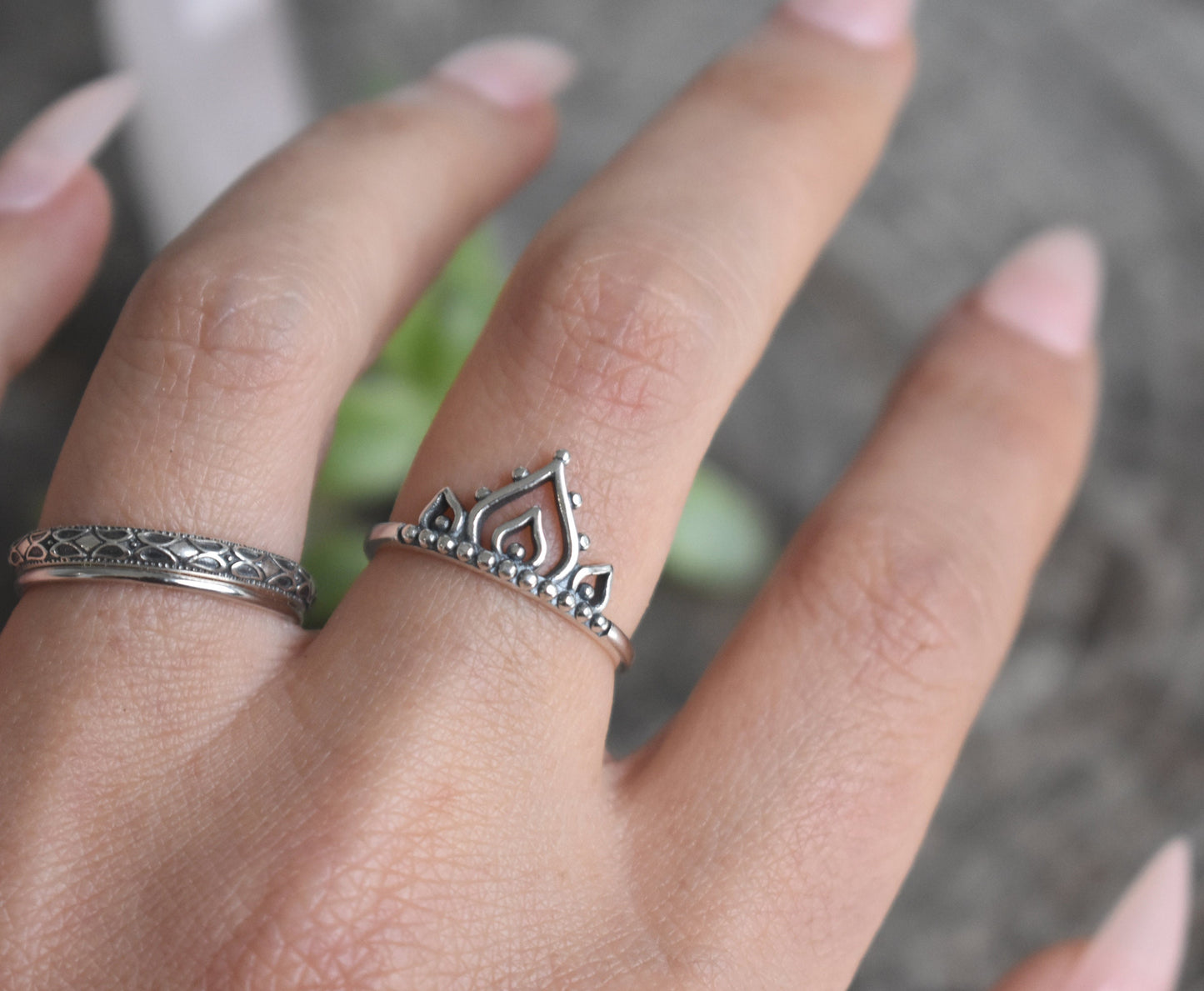 Henna Ring- Boho Ring, Petal Ring, Bali Ring, Mandala Ring-Silver Ring