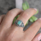 Bali Turquoise Ring- Natural Turquoise Ring, December Birthstone Ring- Silver Ring