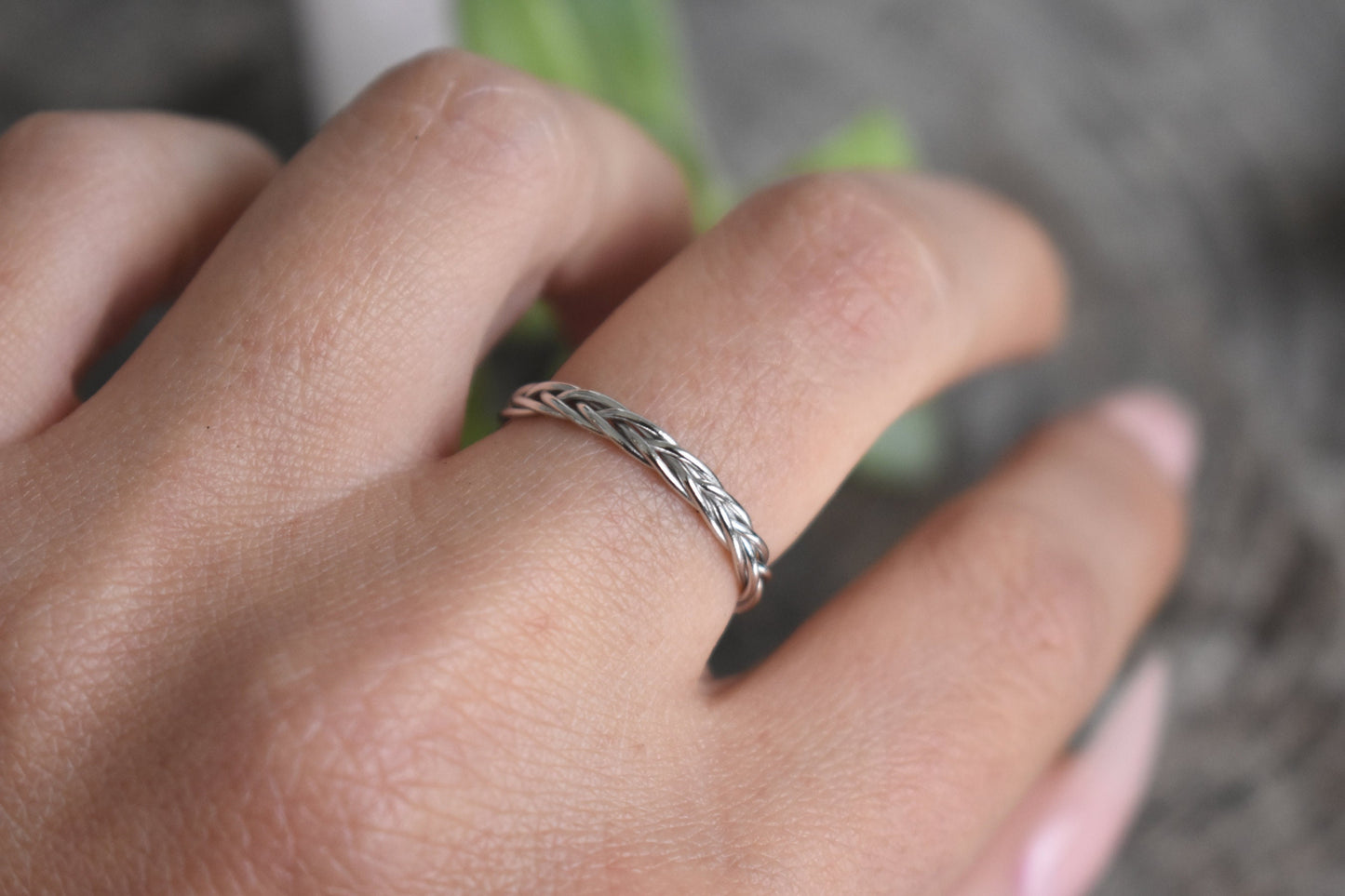Braid ring- Minimalist Ring, Twist Ring, Rope Ring-Celtic Ring-Silver Ring