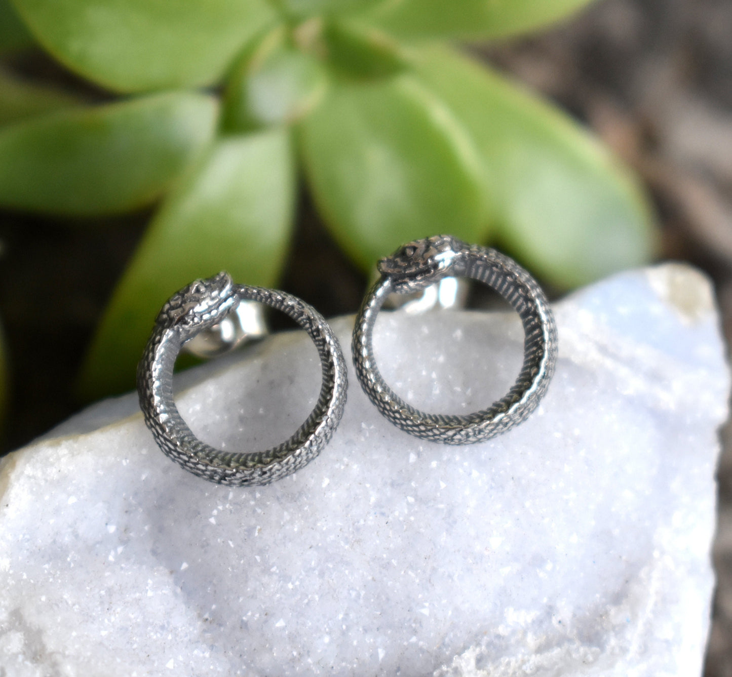 Ouroboros Earrings- Snake Earrings, Snake Jewelry, Snake Medicine-Death And Rebirth
