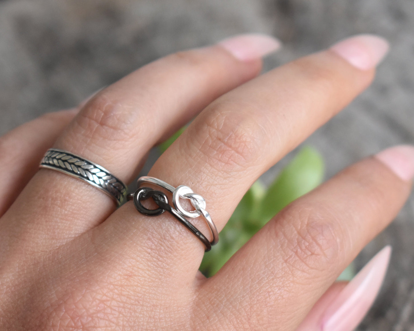 Knot Ring- Love Heart Ring, Silver Ring, Gift for Her-Silver Friendship Ring