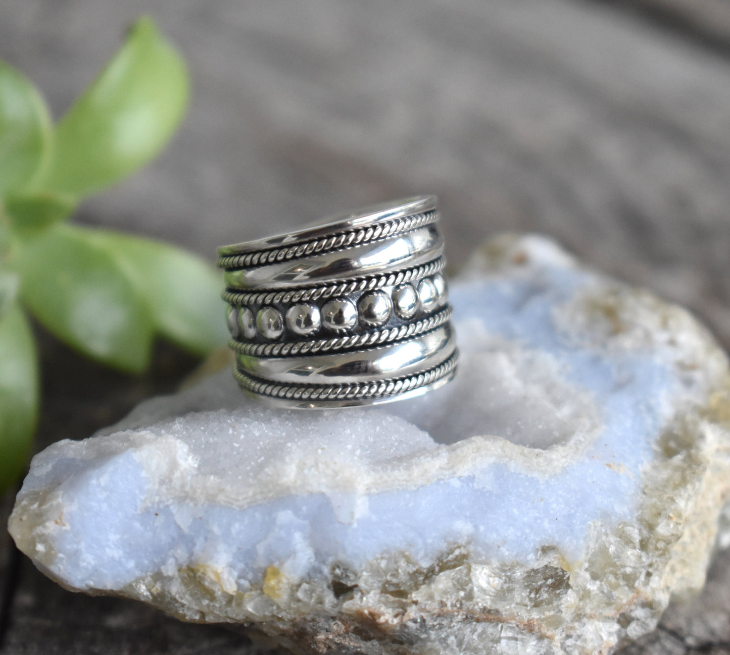 Bali Ring- Wide Statement Ring, Wide Band, Thumb Ring-Silver Ring
