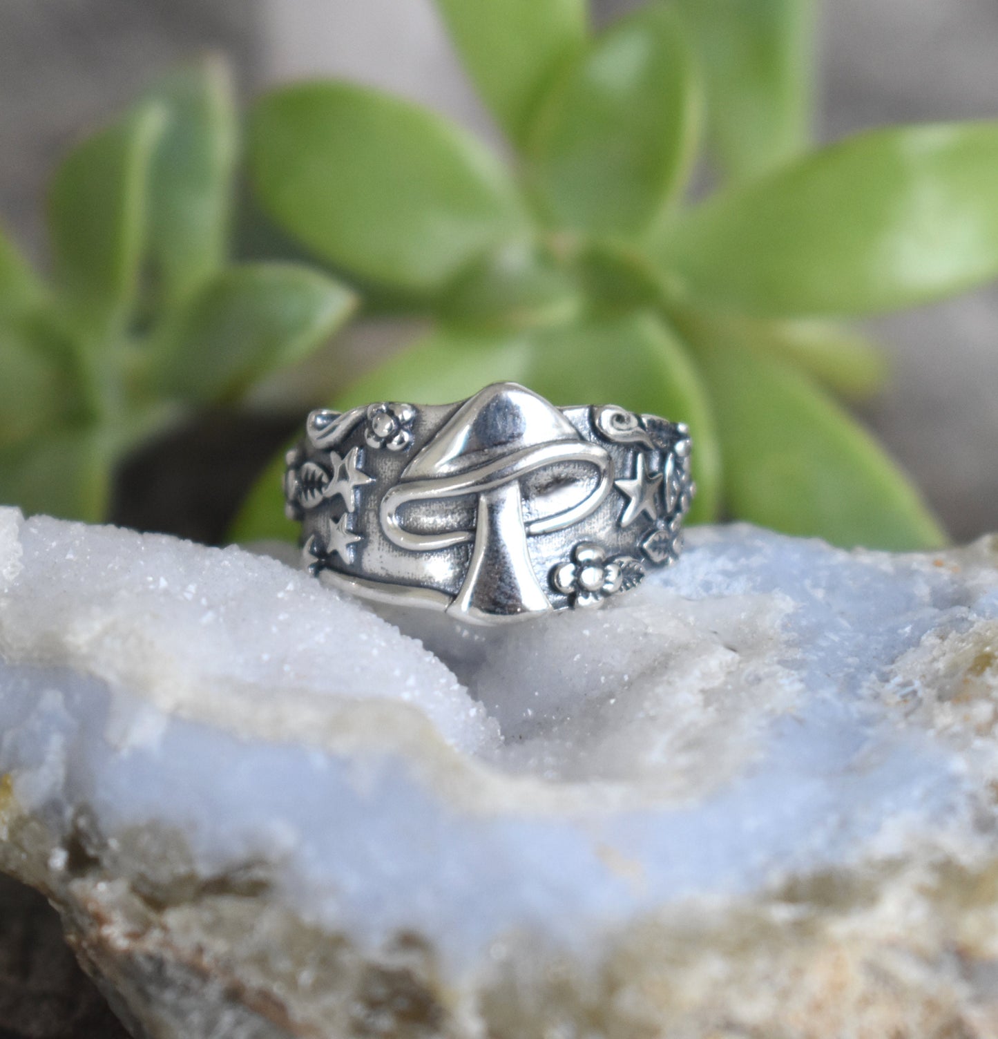 Mushroom Ring- Cottagecore, Mushroom Jewelry, Fairycore, Y2k Jewlery- Silver Ring