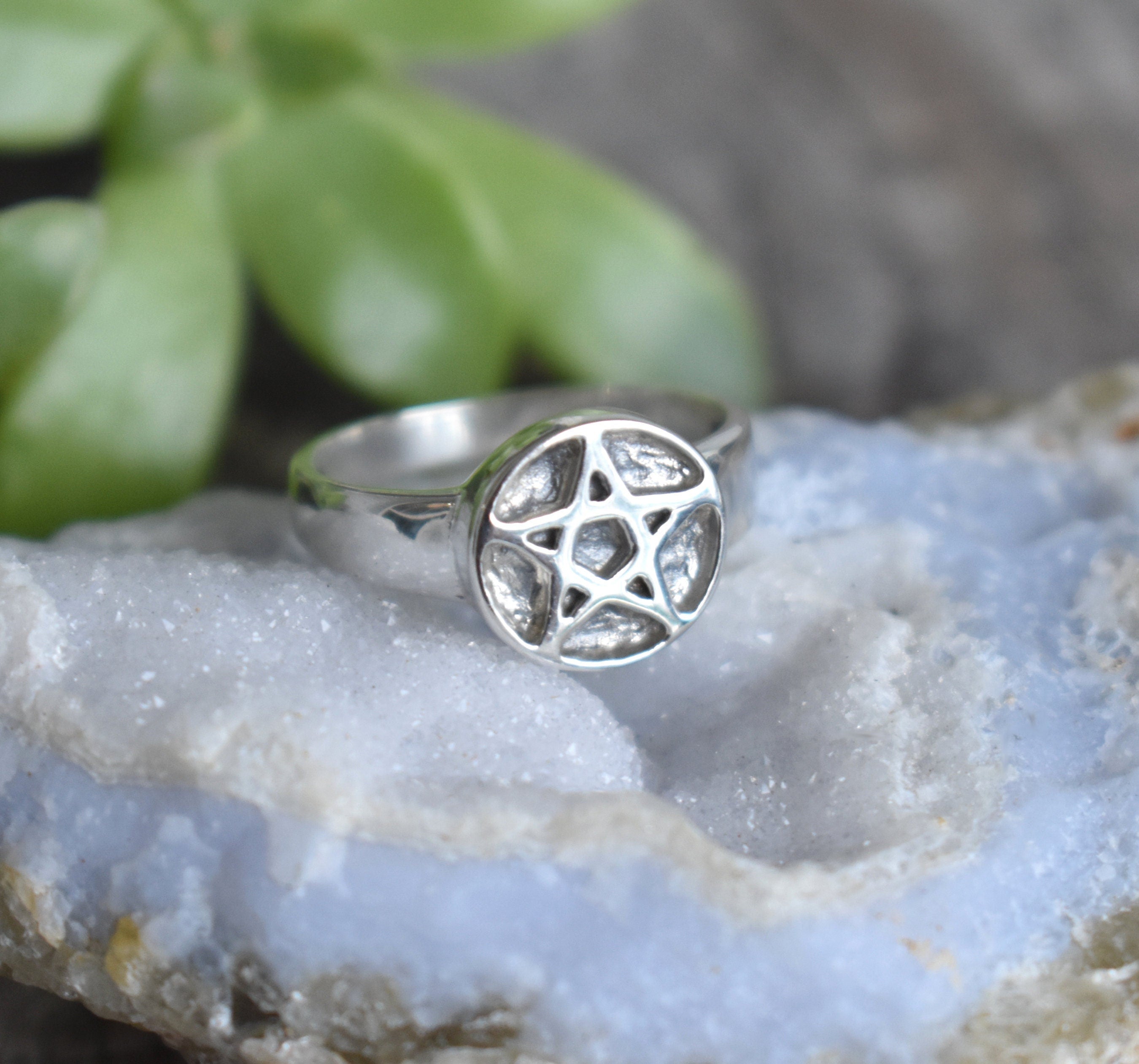 Pentagram Ring- Pentacle Ring, Elemental Ring, Celtic Pentagram, Pagan ...