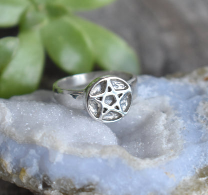 Pentagram Ring- Pentacle Ring, Elemental Ring, Celtic Pentagram, Pagan Ring, Druid Ring