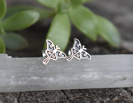 Luna Moth Earrings- Luna Moth Studs, Butterfly Earrings, Gold Moth Earrings