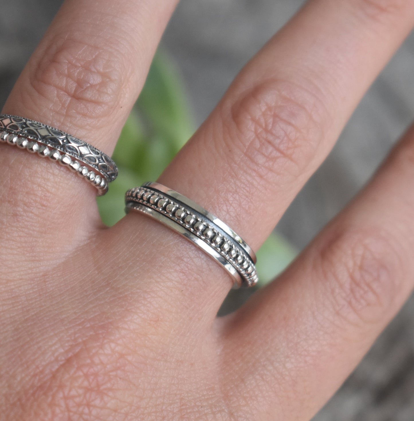 Spinner Ring- Fidget Ring, Boho Ring, Silver Ring, Worry Ring