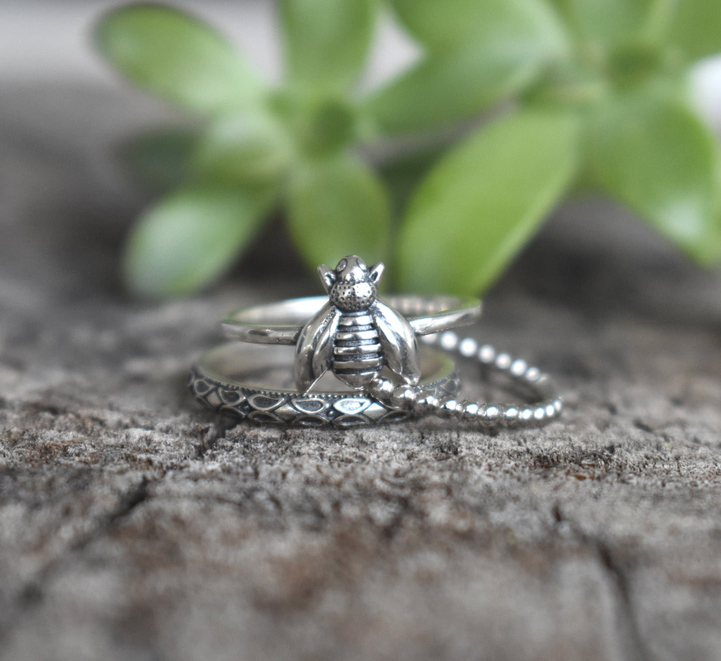 Bee ring- Sterling Silver Bee, Silver Rings, Bee Jewelry, Bee Lovers