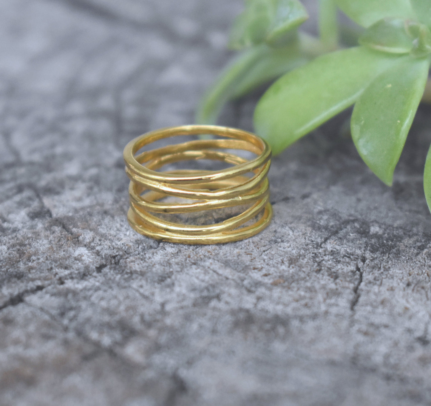 Gold Wrap Ring- Gold Spiral Ring, Gold Statement Ring, Gold Minimalist Ring
