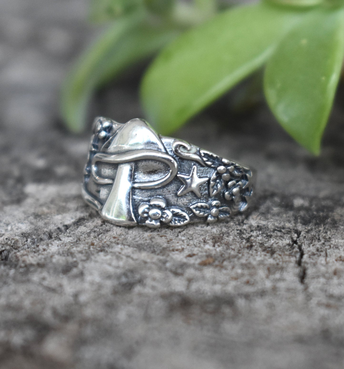 Mushroom Ring- Cottagecore, Mushroom Jewelry, Fairycore, Y2k Jewlery- Silver Ring