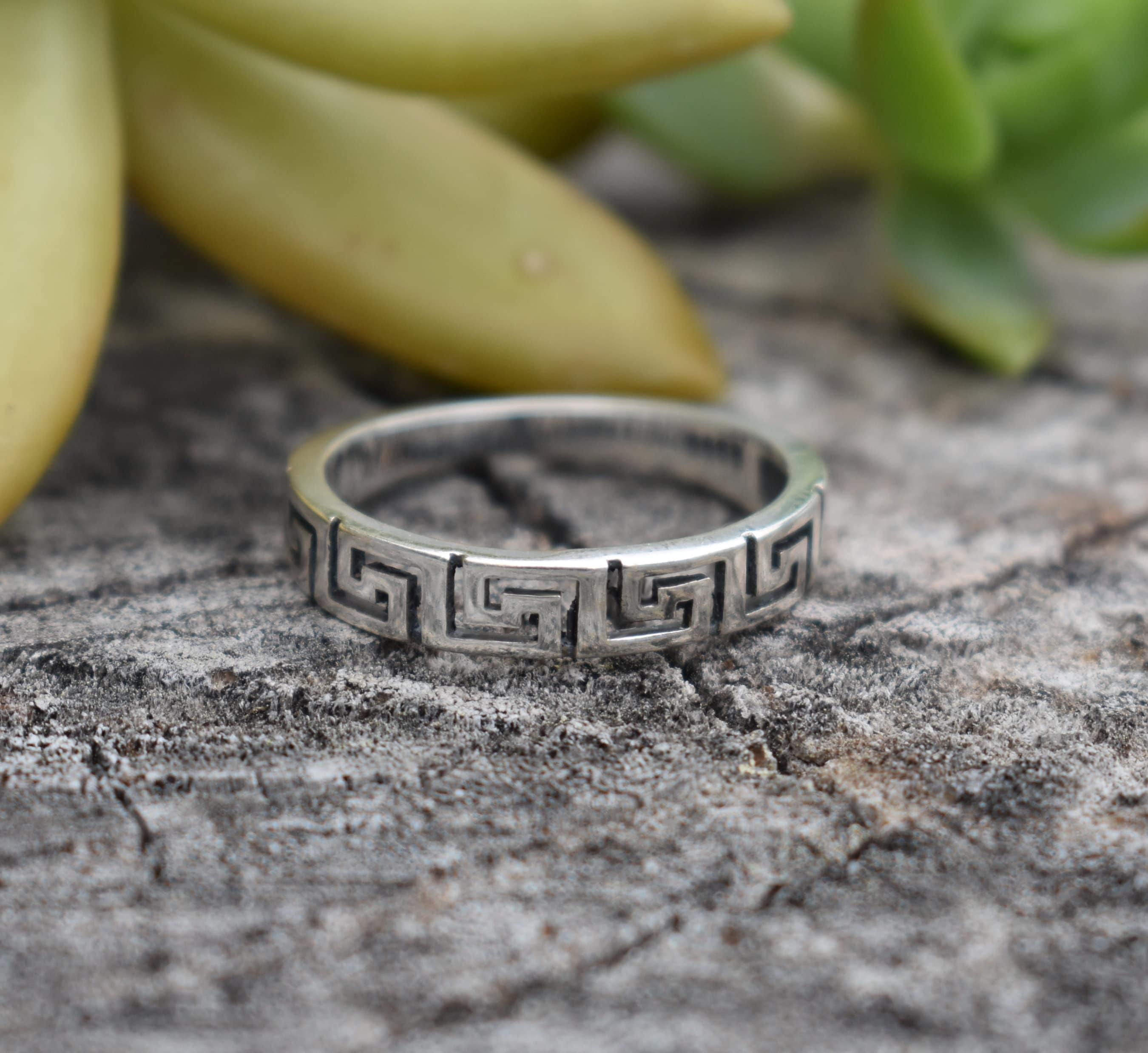 Greek Key Meander Ring in outlet Sterling Silver, Meander Ring, Sterling silver Ring, Greek Key Ring, Greek Jewelry