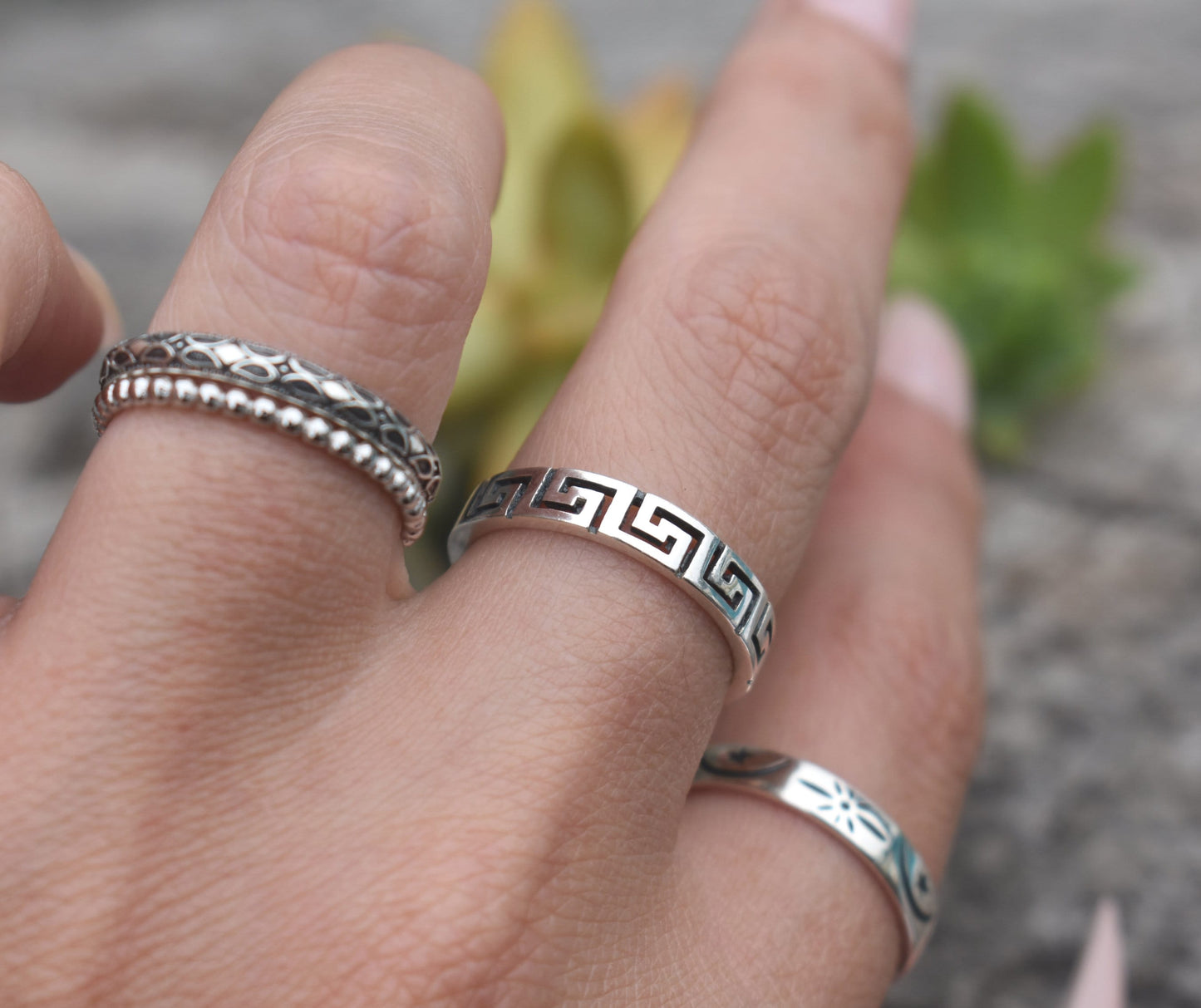Greek Key Ring- Greek Key Jewelry, Meander Ring, Meandros- Silver Ring