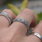 Floral ring- Flower Ring, Floral band, Y2k Ring, Flower Child, Cottagecore-Silver Ring